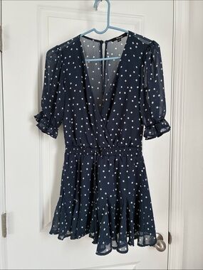 Trixxi Navy Blue Polka Dot Romper